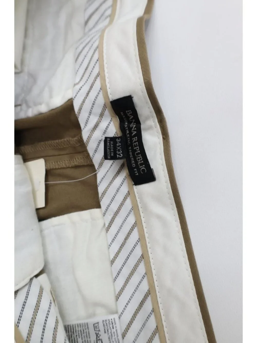 New Banana Republic Mens 34x32 Mason Athletic Tapered Leg Fit Chino Pants Brown
